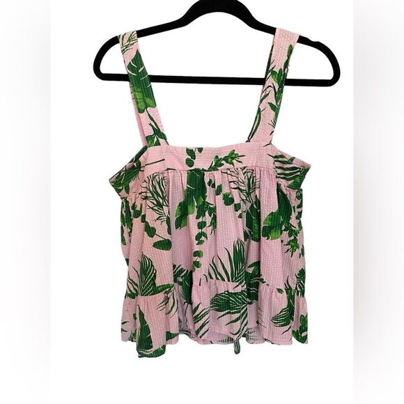 NWOT ASOS Design Square Neck Cami in Seersucker in Tropical Print - Picture 4 of 6